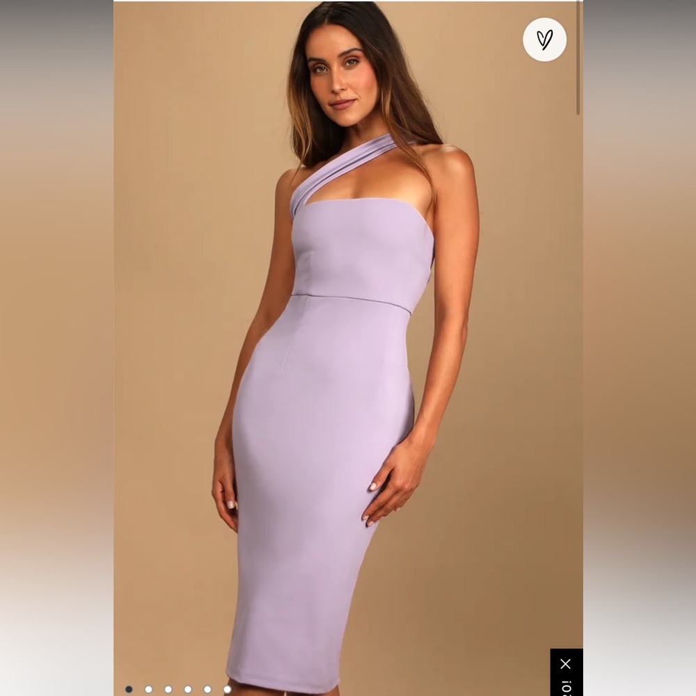 Lulus Hold Your Attention Lilac One-Shoulder Sleeveless Midi Dress